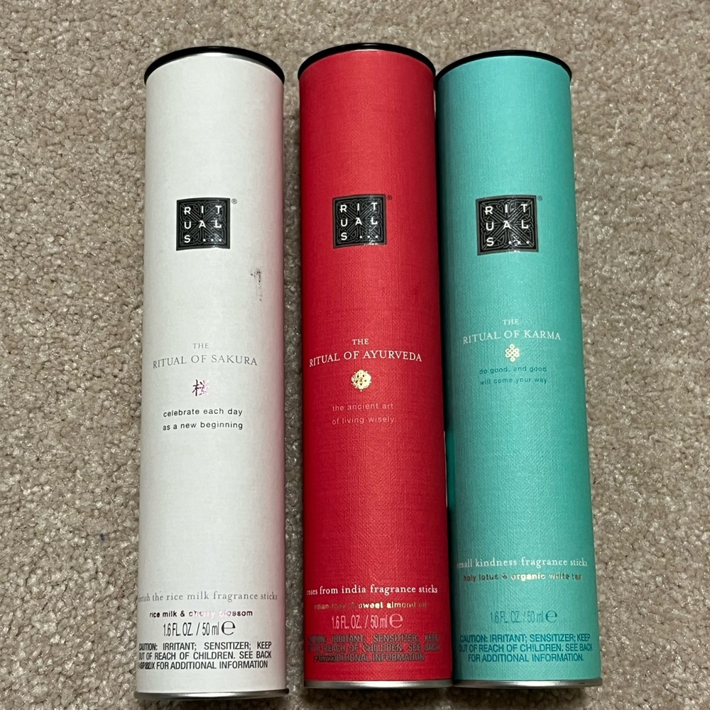 The Ritual of Karma Fragrance Sticks 1.6 oz Home Diffuser New in box white only